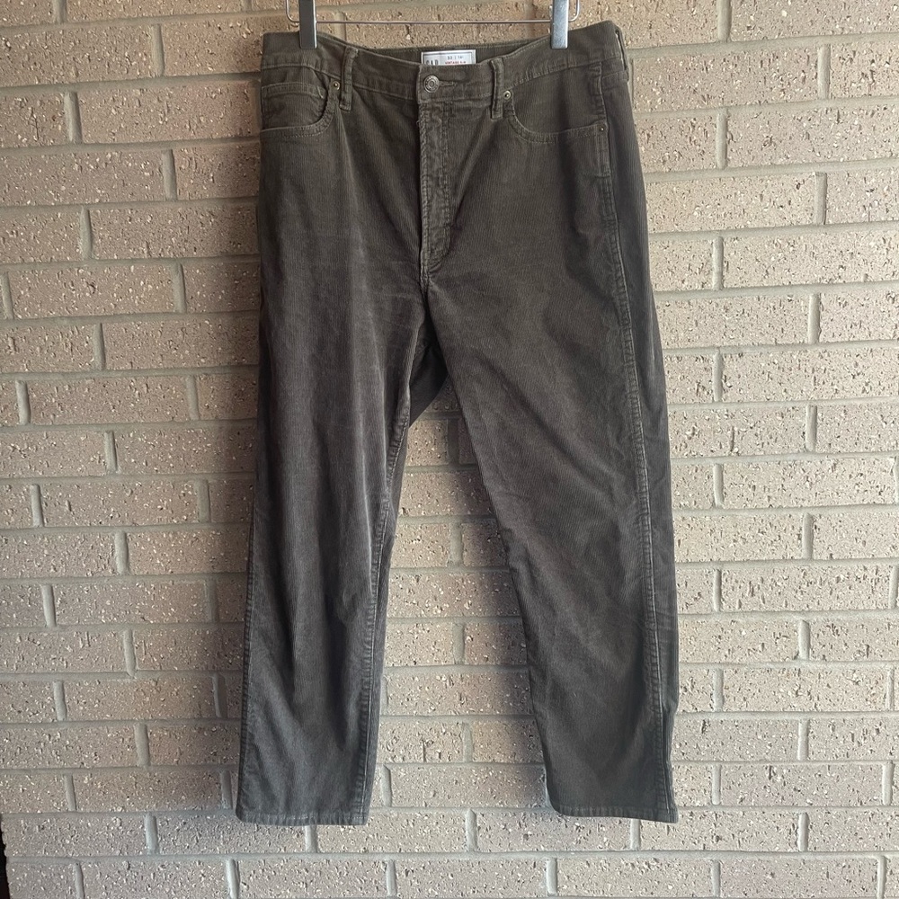 Women’s Olive Green Corduroy Pants - Classic Straight Fit
